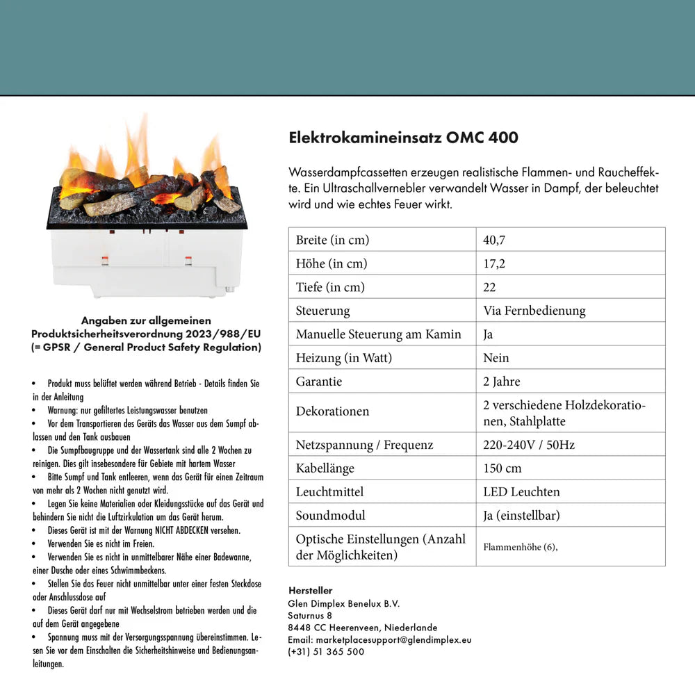 Elektrischer Kamin Glow Fire OGF 1