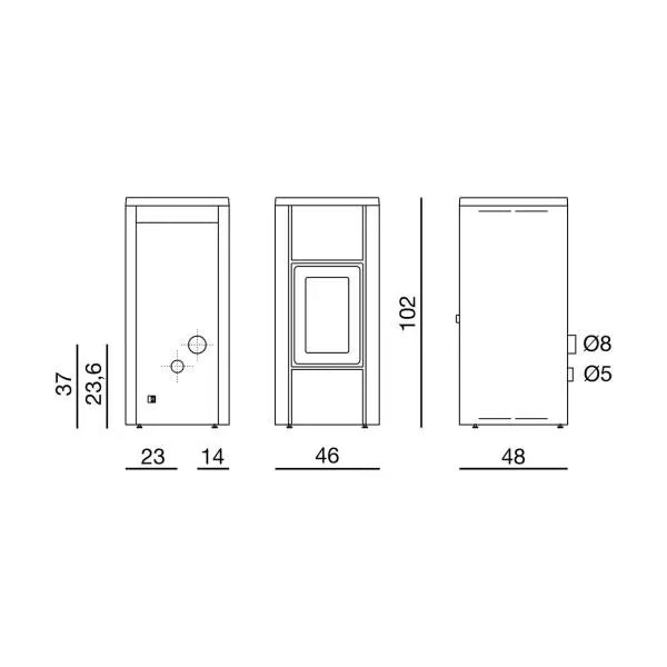 Pelletofen MCZ Mida Air 8 R 5S 8,3 kW