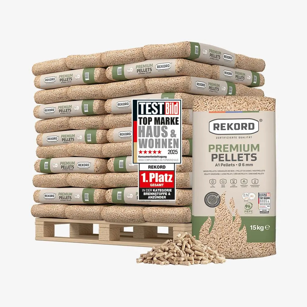 2 Paletten REKORD Premium A1 Sackpellets (66 x 15 kg x 2)
