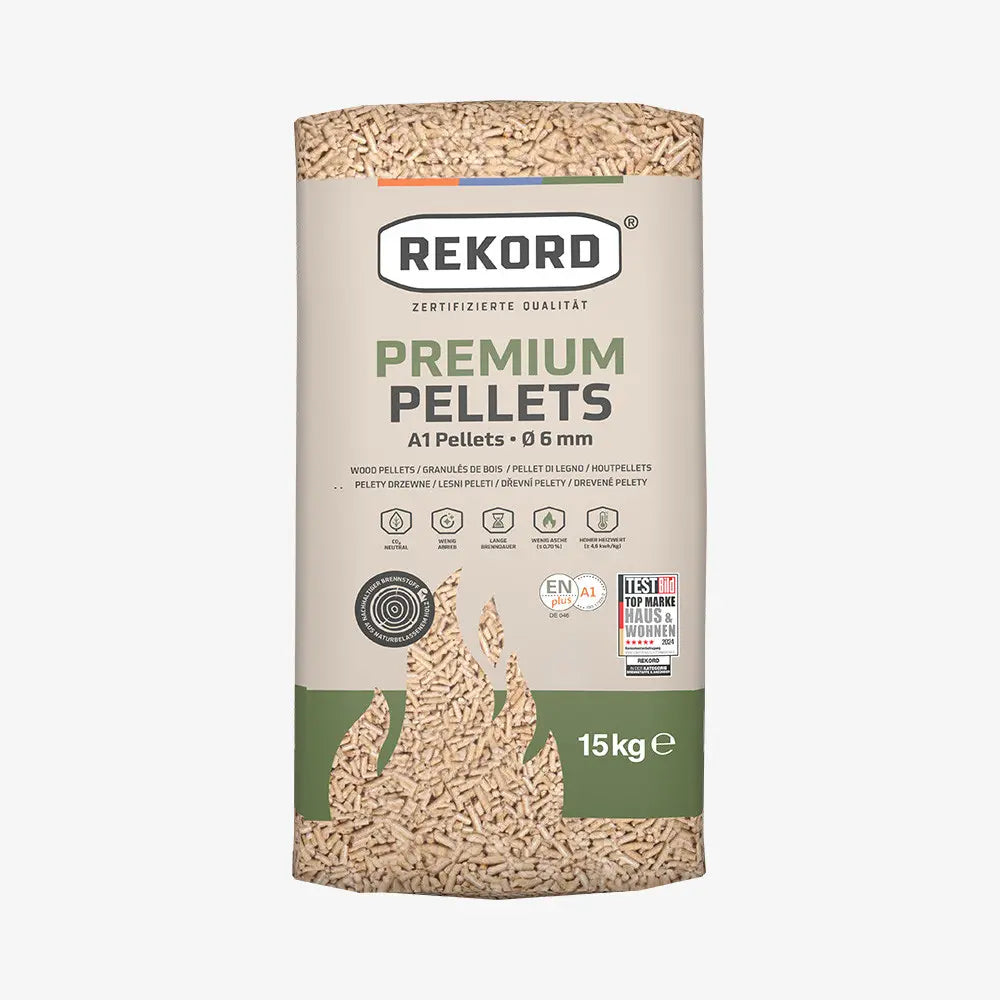 Premium REKORD Pellets A1, Sackware auf Palette (66 x 15 kg)